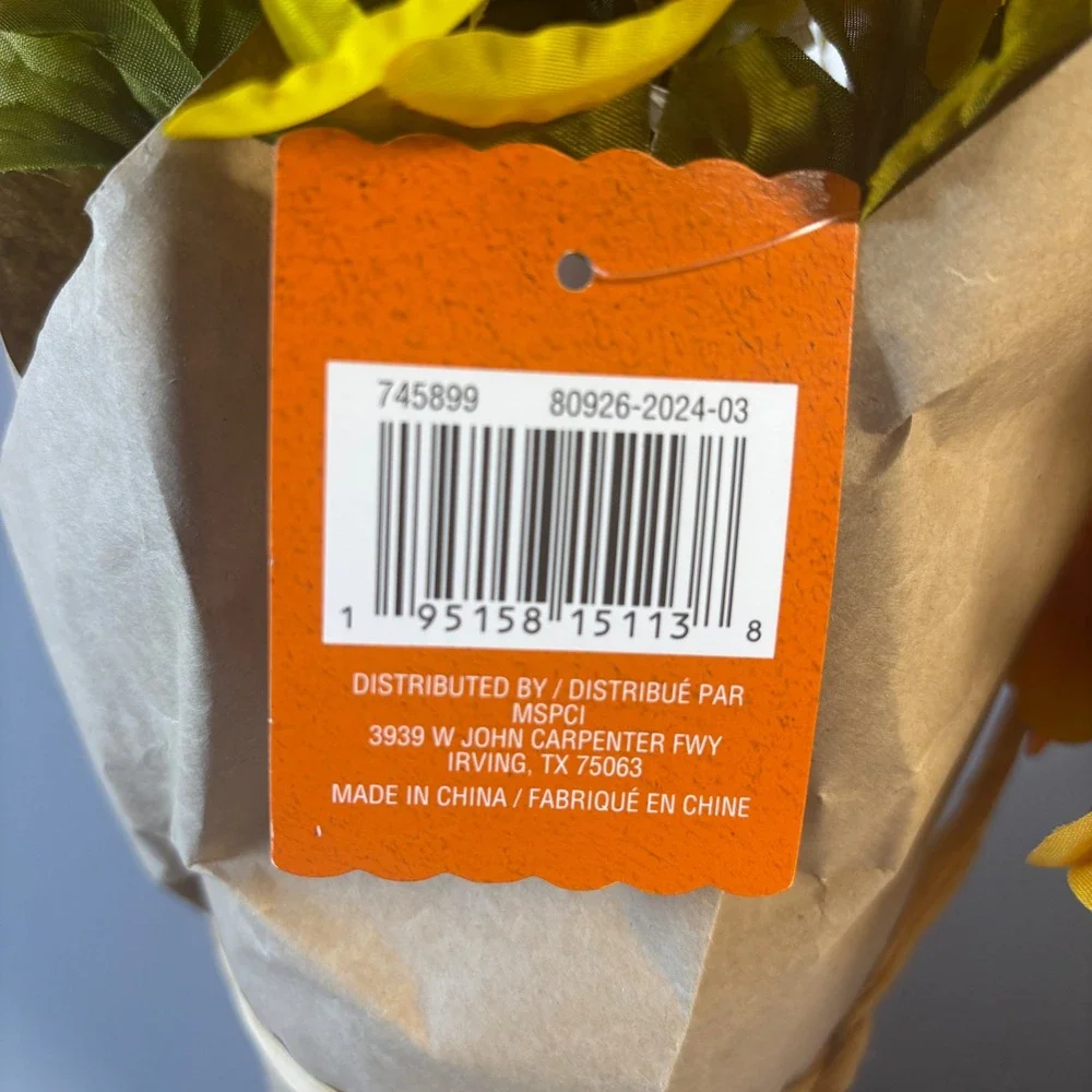 Ashland Fall Autumn Floral‎ Arrangement Yellow Mum Orange Flower Decor NWT
